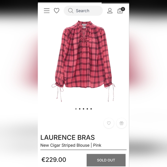 Laurence Bras Pink New Cigar Tie Front Blouse - Picture 2 of 11